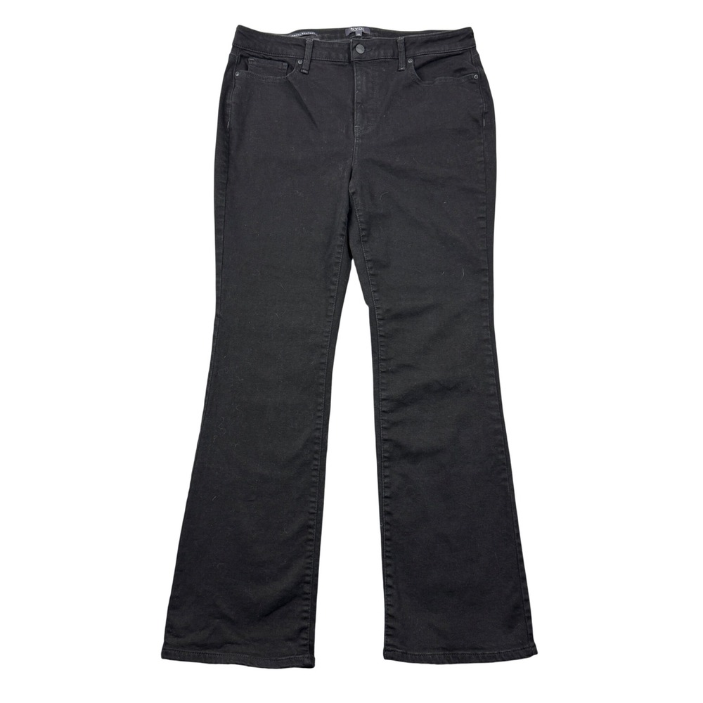 NYDJ Barbara Bootcut Black Jeans Lift Tuck Technology Women Size 12 High Rise